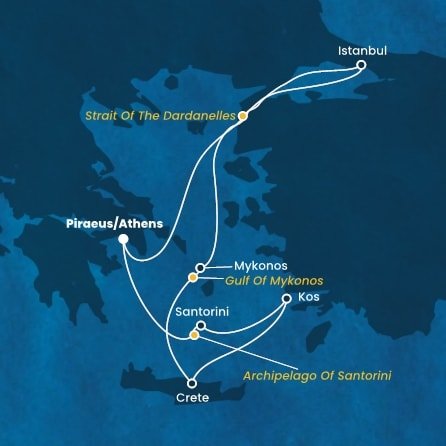 Řecko, , Turecko z Pirea na lodi Costa Fortuna