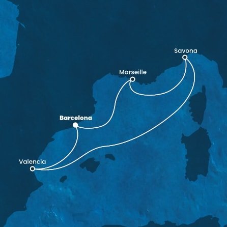 Španělsko, Francie, Itálie z Barcelony na lodi Costa Fascinosa
