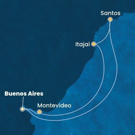 Argentina, Uruguay, Brazílie z Buenos Aires na lodi Costa Diadema