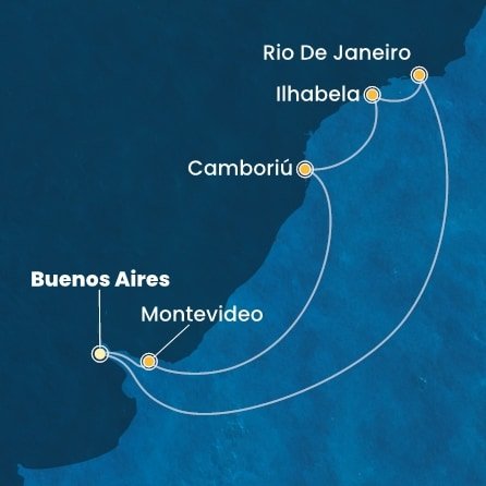 Argentina, Brazílie, Uruguay z Buenos Aires na lodi Costa Favolosa