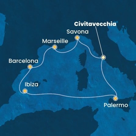 Itálie, Francie, Španělsko z Civitavecchia na lodi Costa Smeralda