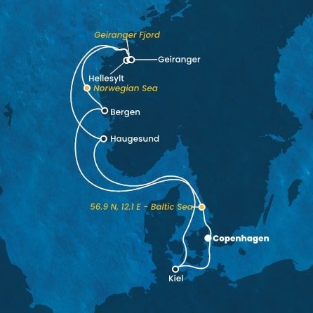 Dánsko, , Norsko, Německo z Kodaně na lodi Costa Diadema