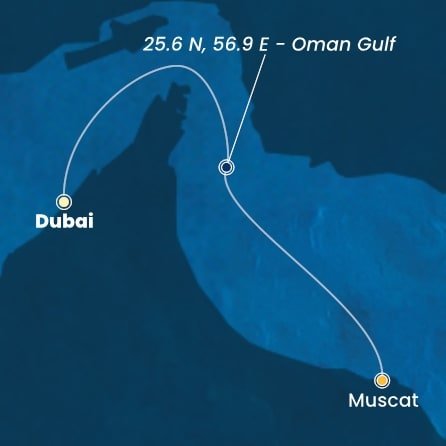 Spojené arabské emiráty, Omán z Dubaje na lodi Costa Smeralda