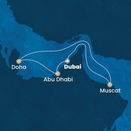 Spojené arabské emiráty, Omán, Katar z Dubaje na lodi Costa Toscana