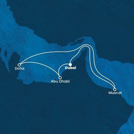 Spojené arabské emiráty, Omán, Katar z Dubaje na lodi Costa Smeralda