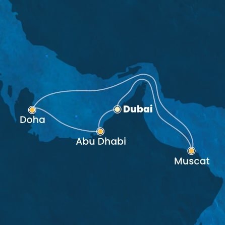 Spojené arabské emiráty, Omán, Katar z Dubaje na lodi Costa Toscana