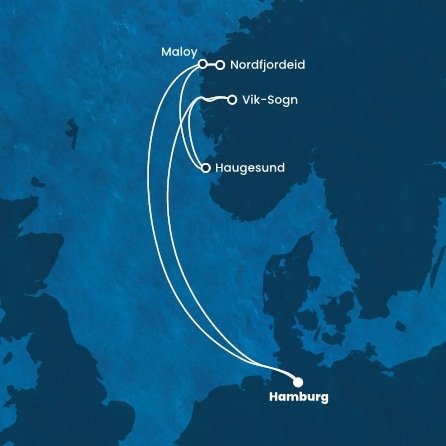 Německo, Norsko z Hamburku na lodi Costa Favolosa