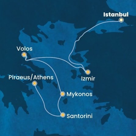 Turecko, Řecko z Istanbulu na lodi Costa Fortuna