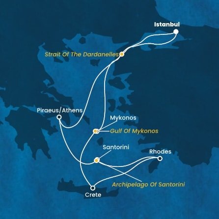 Turecko, Řecko z Istanbulu na lodi Costa Fortuna