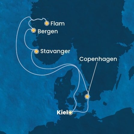 Německo, Dánsko, Norsko z Kielu na lodi Costa Diadema