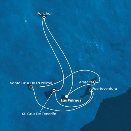 Španělsko, Portugalsko z Las Palmas na lodi Costa Fortuna