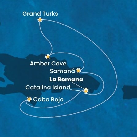 Dominikánská republika, Zámořské území Velké Británie z La Romany na lodi Costa Pacifica