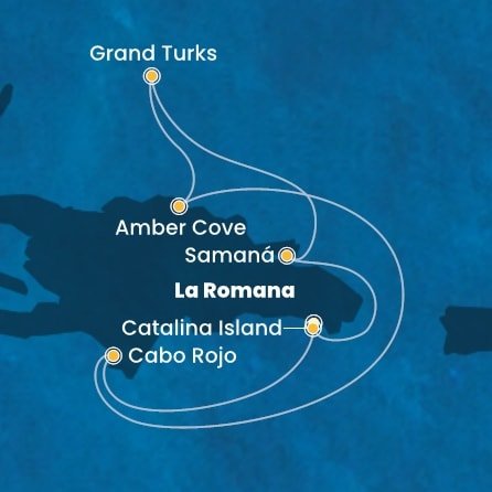 Dominikánská republika, Zámořské území Velké Británie z La Romany na lodi Costa Pacifica