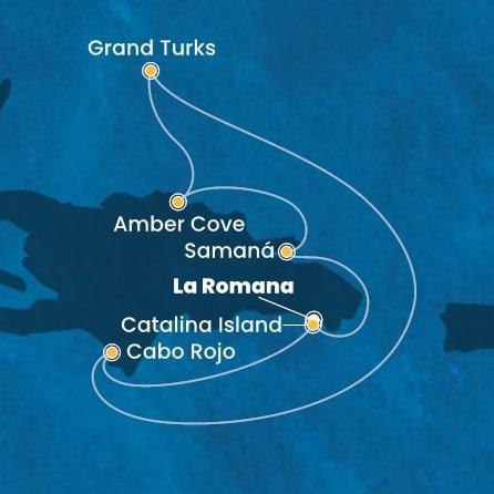 Dominikánská republika, Zámořské území Velké Británie z La Romany na lodi Costa Pacifica