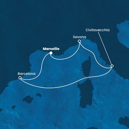 Francie, Itálie, Španělsko z Marseille na lodi Costa Fortuna