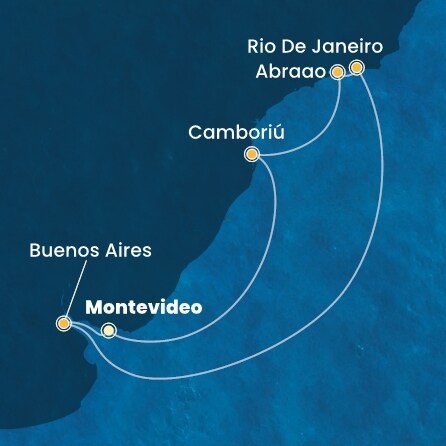 Uruguay, Argentina, Brazílie z Montevidea na lodi Costa Favolosa