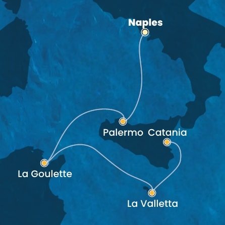 Itálie, Tunisko, Malta z Neapole na lodi Costa Fascinosa