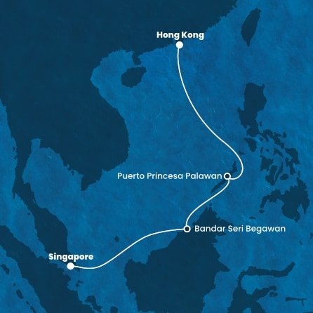 Singapur, Brunej, Filipíny, Čína ze Singapuru na lodi Costa Serena