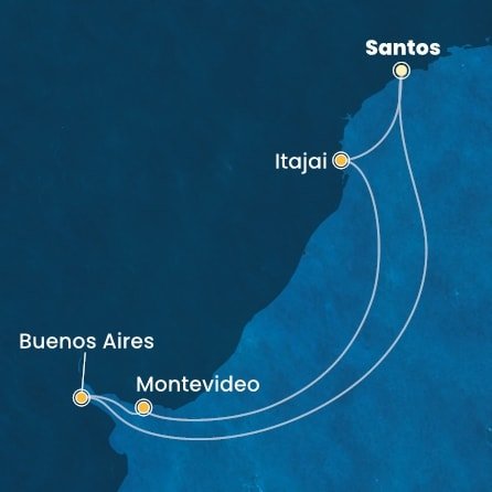 Brazílie, Argentina, Uruguay ze Santosu na lodi Costa Diadema