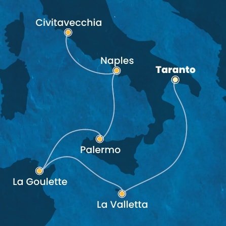 Itálie, Malta, Tunisko na lodi Costa Fascinosa