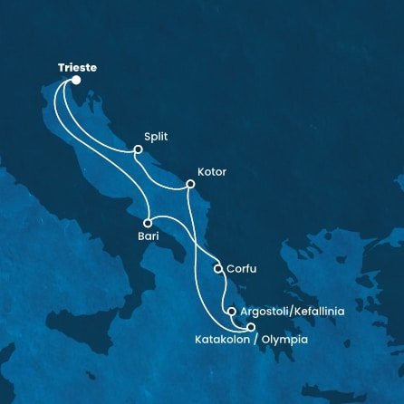 Itálie, Řecko, Černá Hora, Chorvatsko na lodi Costa Deliziosa