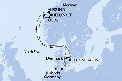 Dánsko, Norsko, Německo z Kodaně na lodi MSC Euribia