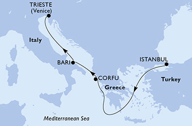 Turecko, Řecko, Itálie z Istanbulu na lodi MSC Fantasia