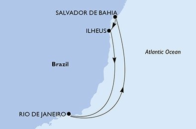 Brazílie z Rio de Janeira na lodi MSC Orchestra