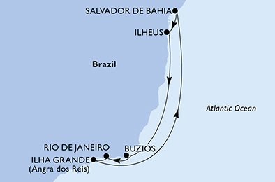 Brazílie z Rio de Janeira na lodi MSC Orchestra