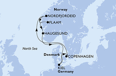 Dánsko, Norsko, Německo z Kodaně na lodi MSC Euribia