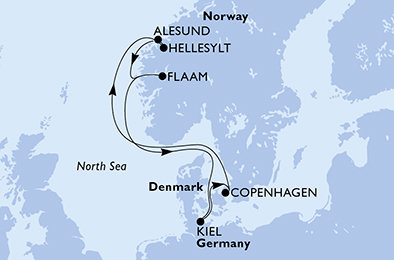 Dánsko, Norsko, Německo z Kodaně na lodi MSC Euribia