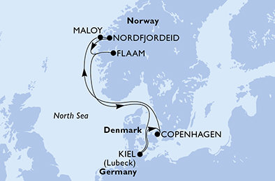 Dánsko, Norsko, Německo z Kodaně na lodi MSC Euribia