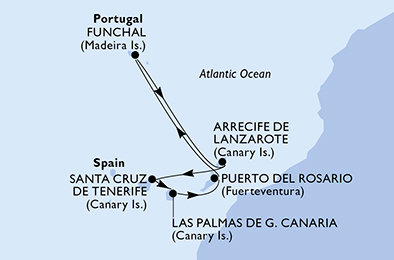 Portugalsko, Španělsko z Funchalu na lodi MSC Opera