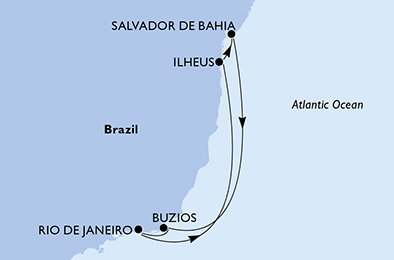 Brazílie z Rio de Janeira na lodi MSC Orchestra