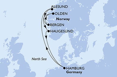 Německo, Norsko z Hamburku na lodi MSC Preziosa