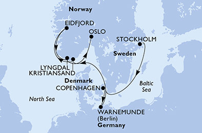 Švédsko, Dánsko, Německo, Norsko ze Stockholmu na lodi MSC Magnifica