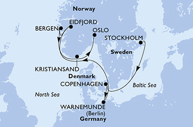 Švédsko, Dánsko, Německo, Norsko ze Stockholmu na lodi MSC Magnifica