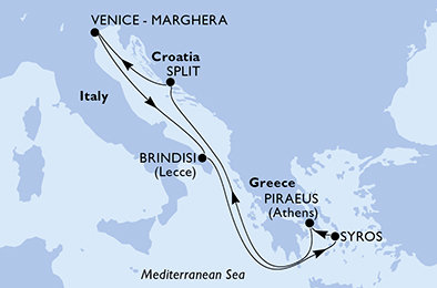 Itálie, Řecko, Chorvatsko na lodi MSC Armonia