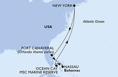 USA, Bahamy z New Yorku na lodi MSC Meraviglia