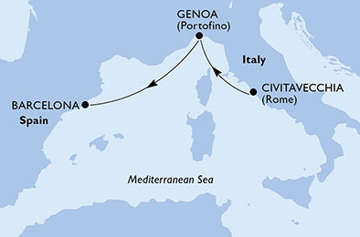 Itálie, Španělsko z Civitavecchia na lodi MSC Orchestra