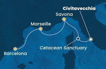 Itálie, Francie, Španělsko z Civitavecchia na lodi Costa Toscana