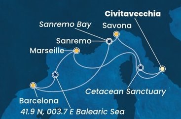 Itálie, Španělsko, Francie z Civitavecchia na lodi Costa Toscana