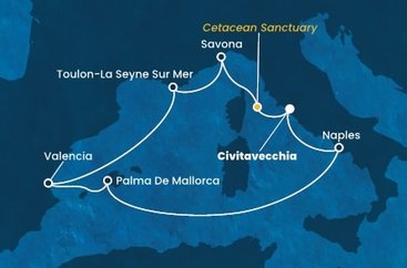 Itálie, Francie, Španělsko z Civitavecchia na lodi Costa Pacifica