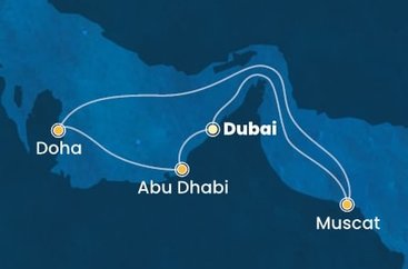 Spojené arabské emiráty, Omán, Katar z Dubaje na lodi Costa Toscana