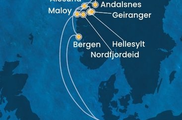 Německo, Norsko, z Andalsnes z Hamburku na lodi Costa Favolosa