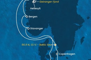 Německo, Dánsko, Norsko z Kielu na lodi Costa Diadema