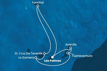 Španělsko, Portugalsko z Las Palmas na lodi Costa Fortuna