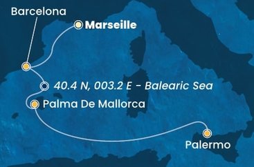 Francie, Španělsko, Itálie z Marseille na lodi Costa Toscana