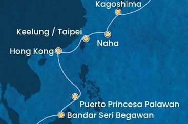 Singapur, Brunej, Filipíny, Čína, Tchaj-wan, Japonsko ze Singapuru na lodi Costa Serena