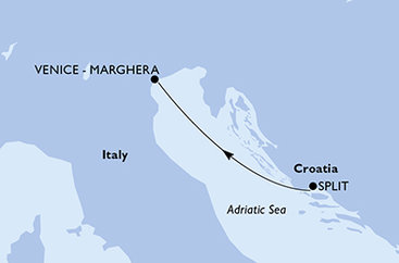 Chorvatsko, Itálie ze Splitu na lodi MSC Armonia